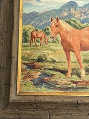 Lla MCAFEE PAINTING SUMMER PASTURE TAOS NEW MEXICO HORSE LANDSCAPE FAMOUS
