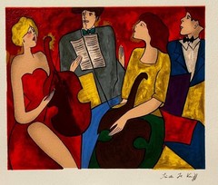 Signed/Framed “Double” Serigraph by French Artist Linda Le Kinff (COA)