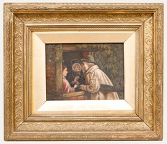 John Wood – Framed 19th Century Oil, Village Gossips