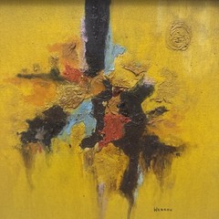 Vintage Original Abstract Oil Painting On Canvas Signed By WESSON Framed – NICE