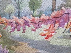 Old Painting Watercolor Landscape Emilia Countryside 38×26 CM P14