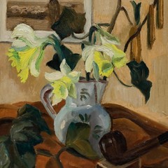 Maurice Mourlot (1906-1983) – 20th Century Oil, Daffodils and Pipe