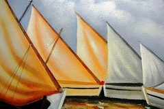 Paul-„Fleet of Sails“-Original Oil Painting on Canvas, Hand Signed by the Artist