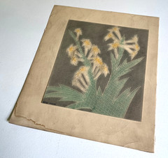 Antique Signed Hazel Frazee Textured Watercolor Painting