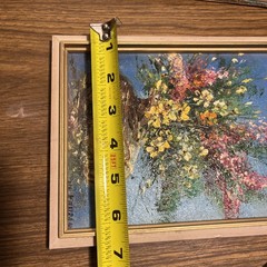 Two Small Vintage Original Oil Painting Wildflowers Still Life On Board Sign.