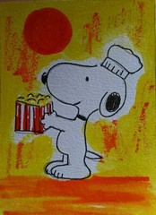 Aceo Mixed Mefia Art Card Dog