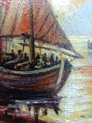 Sailboat Original Oil Painting 4×6 Framed Signed Nautical Seascape Wall Art Ship