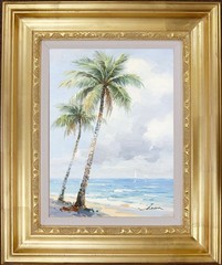 Luxury Framed Oil Painting, Impressionism Florida Seascape, Signed by Eric Son
