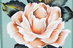 Murial, Two Rose Flowers Original Paintings Signed Muriel Framed Artworks