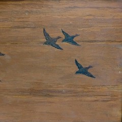 Vintage Primitive American Duck Painting Oil on Board Framed