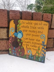 Old Crow Medicine Show I Hear Them All Song Lyric Painting on 8 x 8″ wood panel
