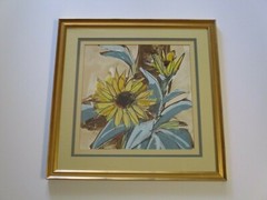 VINTAGE FLORAL FLOWER RETRO MODERNISM SUNFLOWER EXPRESSIONIST SIGNED BOLTEN POP