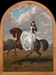 Large 19th Century Amazon Lady Horse Riding Portrait ALFRED DE DREUX (1810-1860)