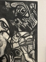 Dark gothic canvas painting, hand painted, black and white, acrylic art 