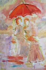 John Shayne ladies with parasols Impressionist Ukrainian & Woodstock artists