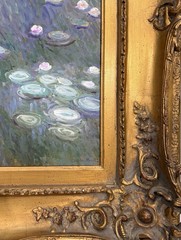 Claude Monet 1840-1926 Oil On Canva Signed In The Style Of. high end wood frame