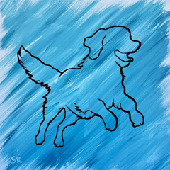 Original Dog Painting | Signed Acrylic Artwork | 12×12 Inches