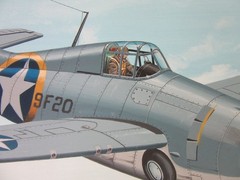 Raymond Waddey Painting F4F Wildcat WWII Combat Pilot Signed W.W. Taylor 18″x24″