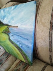 Kauai Golf Oil Painting Hawaii Original Art 18 x 24″ Golfers Sports