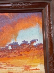 Redwing Nez Painting Sunset Landscape American Native Indian Tribal Listed Small