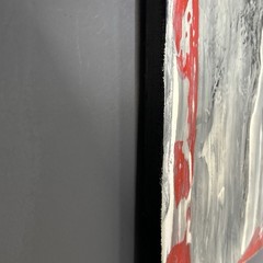 Canvas Painting 16 X 20 Black Red Gothic Acrylic Signed Titled Haunted Attic