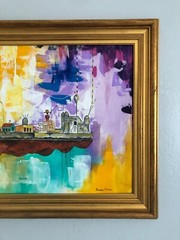 Original painting: Cojimar, remembering his ancestors, Framed 34″ x 42″