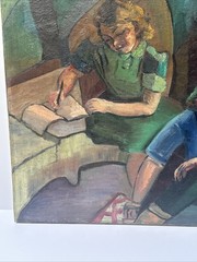 Antique Wpa Painting Portrait In The Study American Impressionist Sterinbach 30″