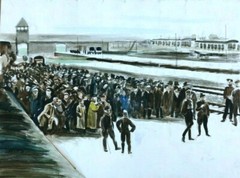 Concentration Camp-Holocaust Watercolor Painting-1970s-Israel Louis Winarsky