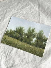 Original Landscape Oil Painting Impressionist Art 13x18cm 5×7 Cottagecore Decor