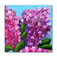 Lilac painting. Acrylic. 5 7/8 x 5 7/8 inches. Art by Katya-artist from Ukraine