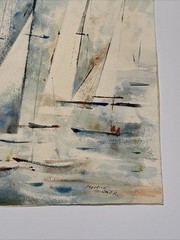 EXPRESSIONIST PAINTING SAILING MODERNIST MAURICE SILBER NAUTICAL ART FAMOUS