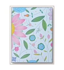 ACEO PRINT of Original Wildflower Abstract Acrylic & Pencil by Charlene Slie
