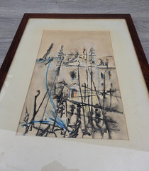 Original 1964 Brazilian Modernist Painting by Eurico Ruiz – Bairro Guilhermina