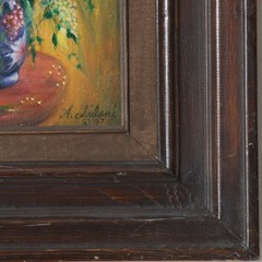 „Painted Vase with Flowers“ Anthony Sidoni Vintage Original Floral Oil Painting