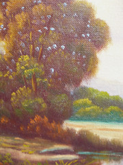 AUGUSTUS SPENCER, LISTED BRITISH COLLECTIBLE OIL LANDSCAPE IMPRESSIONISM ANTIQUE