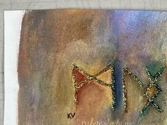 Mixed Media Painting Ink Metallic Powders and Dyes Kathryn Vaughn Fertility Flow