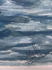 Zanzibar ‘06 Sail Boat Sea Watercolor Signed Custom Matted Framed 13.25”X16.25”