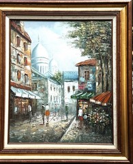 Henri Rogers (French, 20C), VTG Original Textured O/C „Montmartre Hills, Paris“