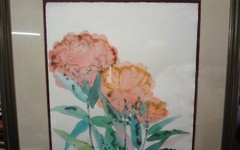 1989 MAUI HAWAII artist MARGARET BEDELL signed framed ARTWORK- FAMILLE VERTE IV
