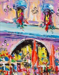 Duaiv (French, b. 1952), „Arche Fleuri“ [Flower Arch], Original Oil on Canvas