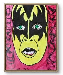 ShawNshawN Kiss Original Painting 11×14 Paper Gene 80s Rock Star Art