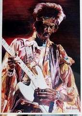 Jimi Hendrix: Oil painting print of „Psychedelic Haze“