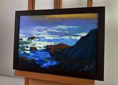 Acrylic Painting The Fusion Of Sunset And Sea M. Patskan Original nAAA4859