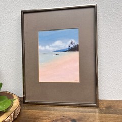 Helmut Wollny Ocean Seascape Palm Trees Watercolor Print Framed Matted 11×14″