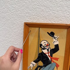 Vintage 1963 Clown Paintings Pair Framed Circus Hobo Tommy Signed YS