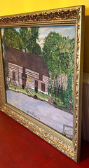Vintage The Shelter House 22″H x 28″ Painting Framed Signed P.A. Winzer 1971
