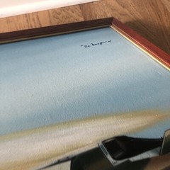 Military Fighter Plane with Falling Missile Painting by K Chong ? 1978