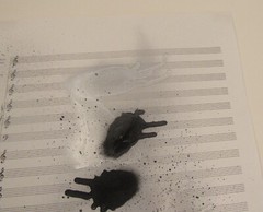 Signed Paul D. Miller/DJ Spooky original spray paint artwork on sheet music