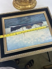 1959 T Hagiwara Yokohama Japan Watercolor Painting S.S. Conastoga Ship
