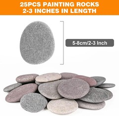 River Rocks for Painting 25 Pcs Large 2-3 Inch Flat Smooth Painting Stones Craft